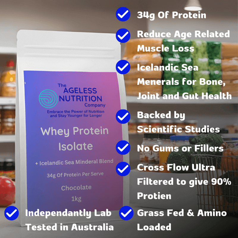 The Ageless Nutrition Co. Grass-Fed Whey Protein Isolate for age-related muscle loss