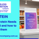 Image promoting protein products for sarcopenia and your protein needs after 40.