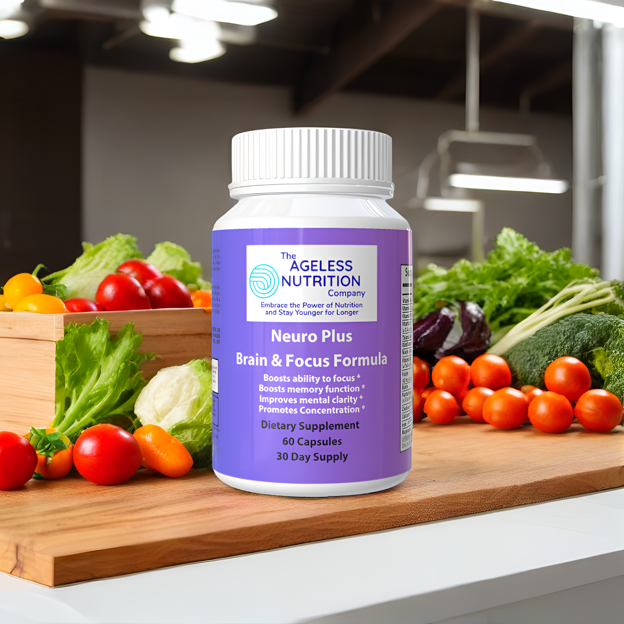 The Ageless Nutrition Co. Neuron Plus brain supplement for memory and focus